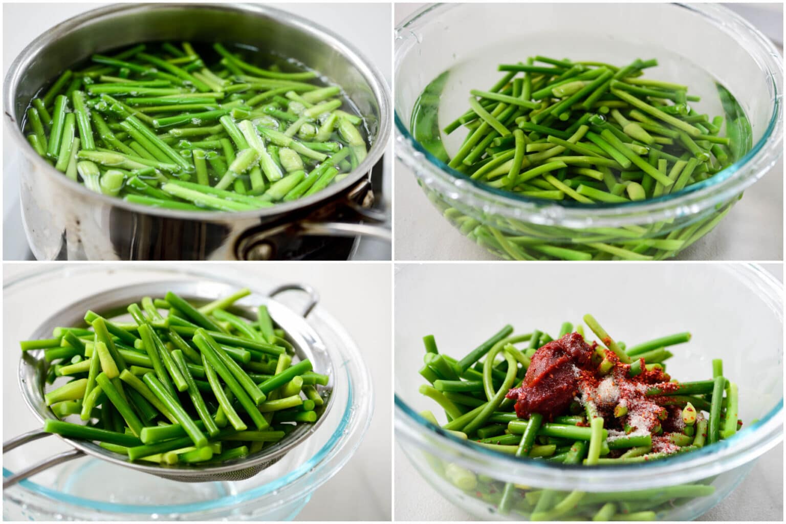 Maneuljjong Muchim (Spicy Garlic Scapes) Korean Bapsang