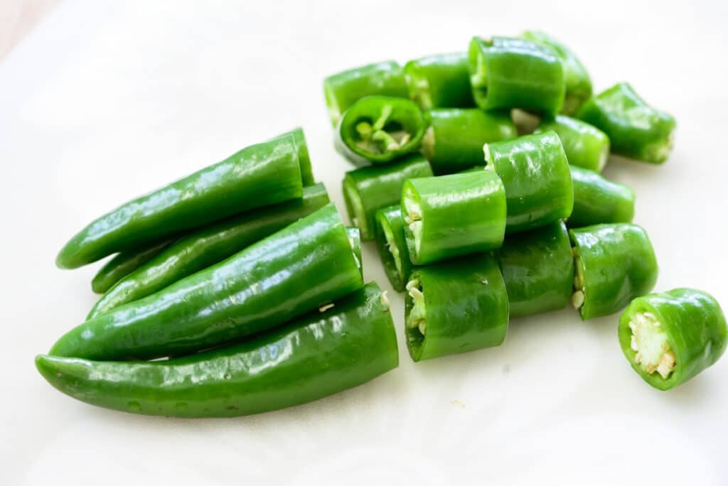 Korean green chili peppers seasoned with doenjang Korean Bapsang