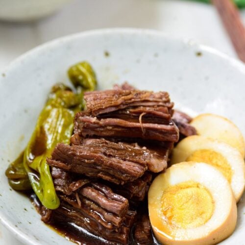 Korean soy braised beef side dish