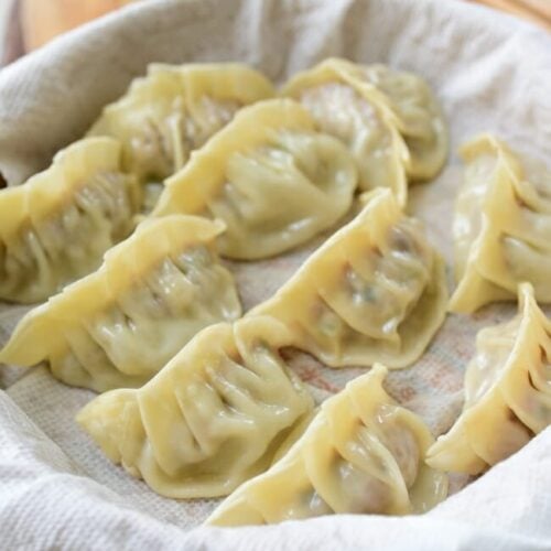 Steamed Korean mandu (dumplings)
